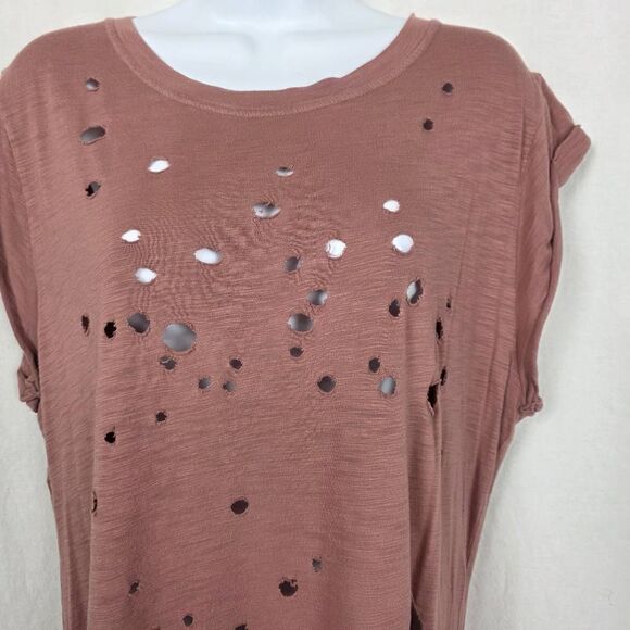 Project Social T Distressed Tee Mauve Brown Size L - Picture 2 of 7